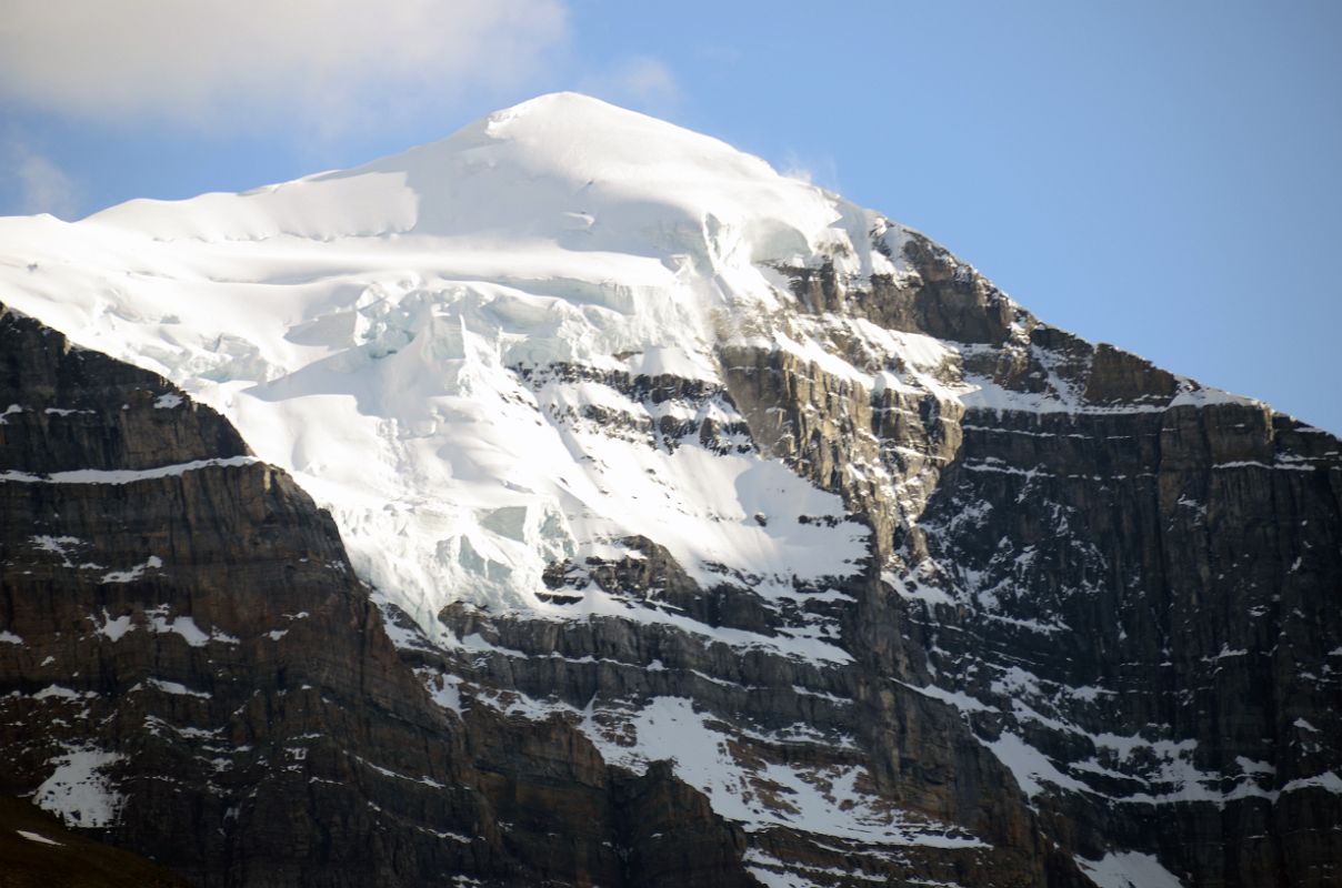 09 Mount Temple North Face Morning From Trans Canada Highway Driving Between Banff And Lake Louise in Summer